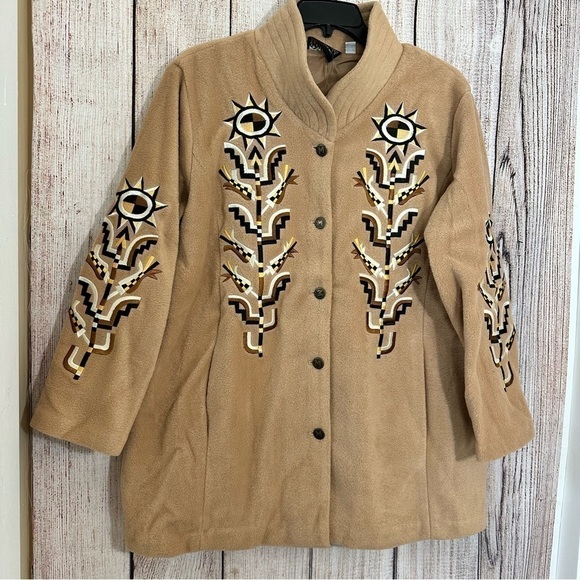 Vintage Bob Mackie women’s fleece  jacket 1X - Picture 2 of 9